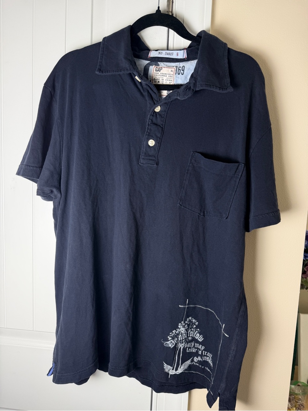 RARE Vintage Y2K (2006) Gap 1969 Graphic Polo Affliction, Alternative, Grunge,